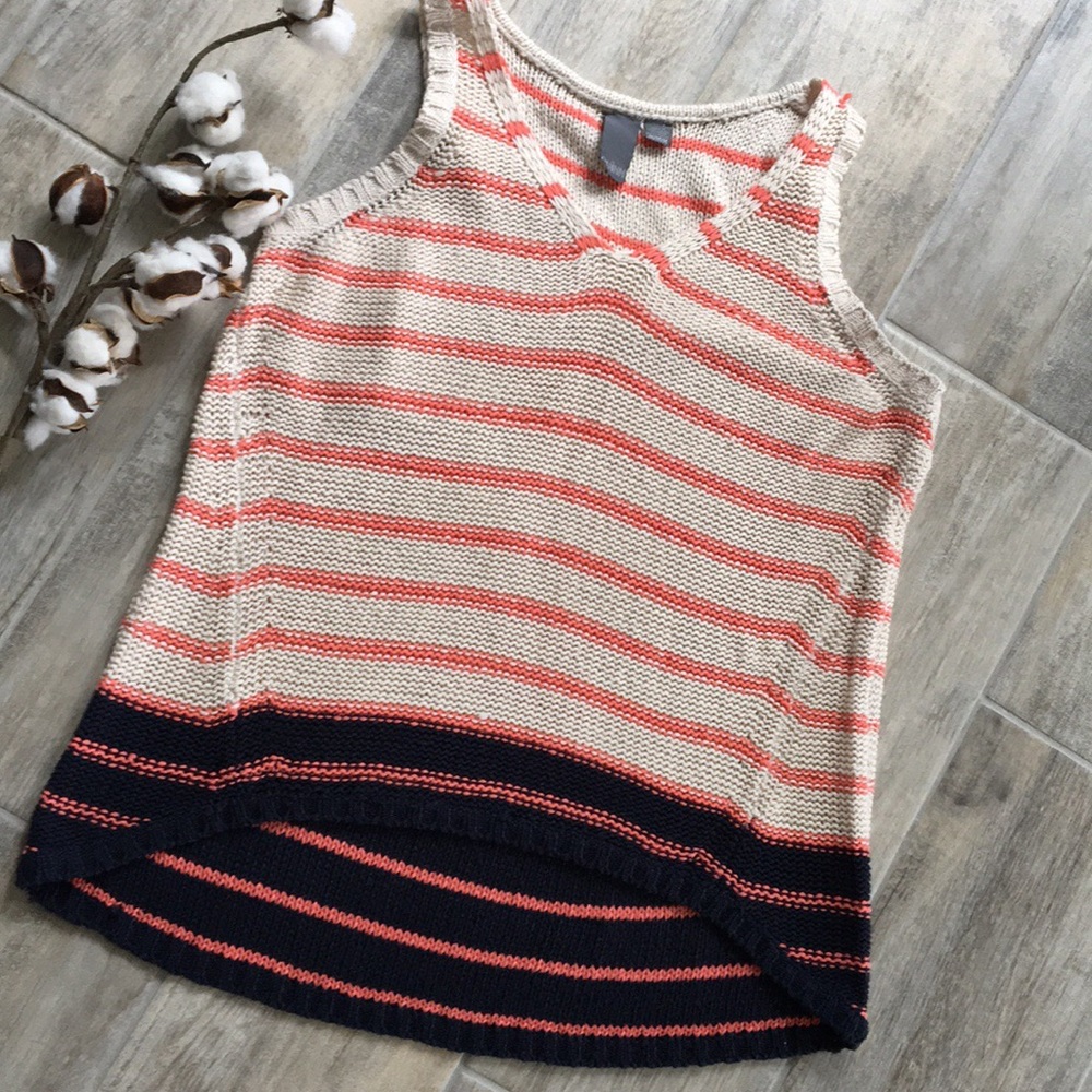 Americana high low knit tank